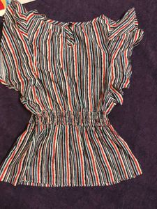Striped Smocked Waist Top