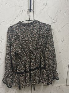Chic Floral Print Tunic Top