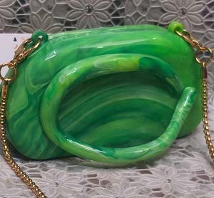 Unique Green Marble Clutch