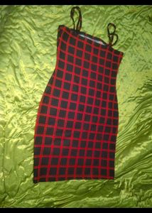 Red Plaid Mini Dress