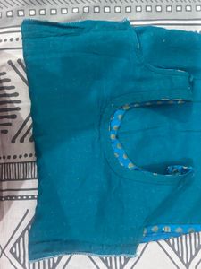 Elegant Teal Banarasi Brocade Kurta:UNUSED