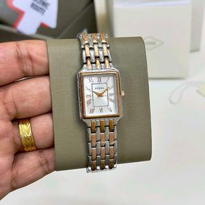 Fossil Rectangular Two-Tone Watch