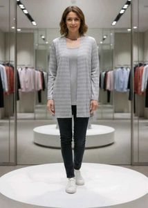 Open Front Shirt with Attached Tank Top