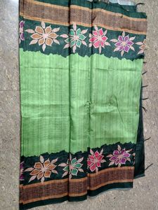 Green Saree Floral Print with blous