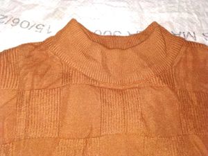 Boys Stylish Brown Checkered Knit Sweater (10-11 Y
