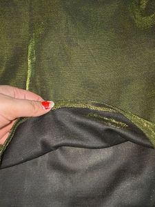 Olive Green Shimmer Mini Skirt