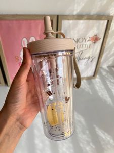 Cute Cartoon Tumbler with Straw