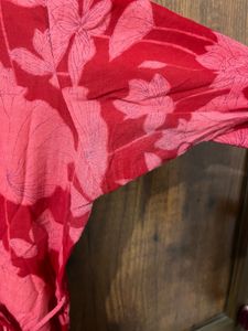 Red Floral Wrap Kurta