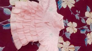 Pink Ruffled Blouse with Embroidery for( 4-5 girls