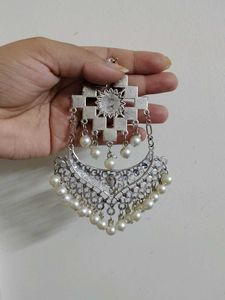 Elegant Pearl &amp; Stone Dangle Earrings