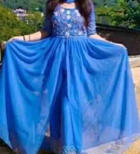 Beautiful Blue Embroidered Gown