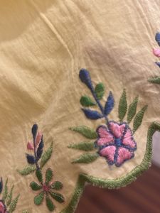 Yellow Embroidred Top