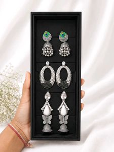 Exquisite 4 oxidised Earring Set