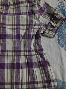 Plaid Button-Up Crop Top size : s-m