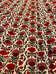Red Floral Ethnic Anarkali Churidar Dupatta Set