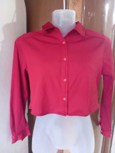 Red Crop Top Shirt