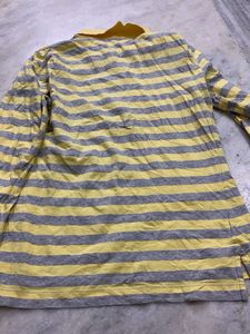 ELLE Striped quarter Sleeve Polo Shirt
