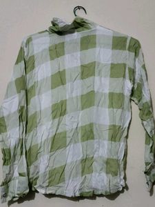 Green Checkered Long Sleeve Shirt