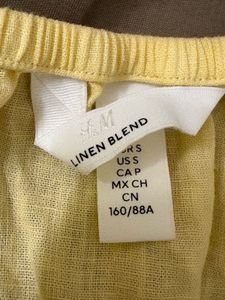 H&amp;M Premium Selection Puff- Sleeved Linen Blouse