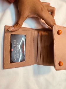 Peach Leather bi-Fold Wallet