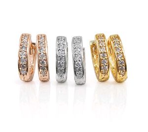 Set of 3 Pairs Crystal Hoop Earrings