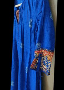 Blue A-Line Kurta _Looks Royal