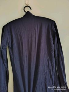 Royal Bhutan Navy Blue Embroidered Shirt