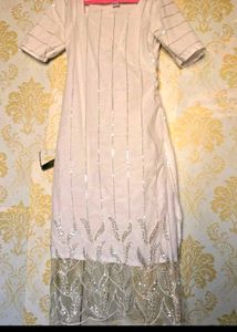 white sequence kurti