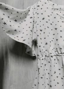 Star Print Wrap Top