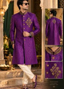 Men's Purple Sherwani