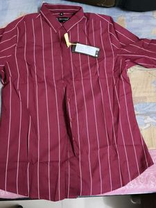 Hancock Maroon Striped Shirt - Size M