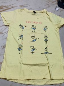 12-14 year Cute Yellow 'Dance Mode On' Tee