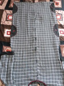 Checked Kurta with Red Trim
