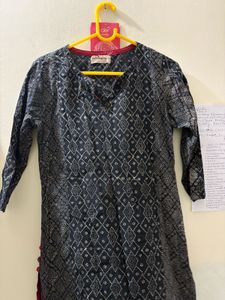 Elegant Printed Black kurti 🖤