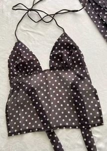 Sheer Polka Dot Halter Top