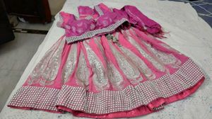 Stunning Pink Embroidered Lehenga Choli Set