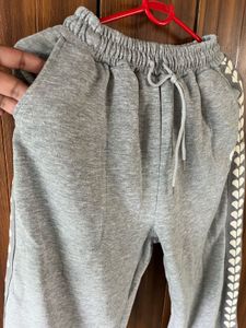 Gray Sweatpants with Heart Detail