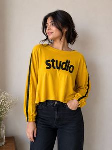 Yellow "Studio" Long Sleeve Top