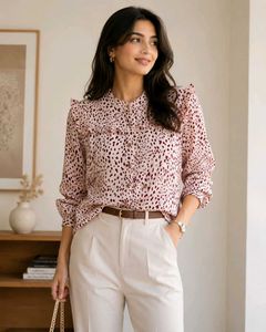 Chic Ruffle Leopard Print shirt