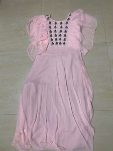 Chic Pink Embellished Gown