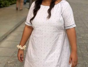 White Short Sleeve Midi Dress