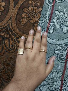 Set of 3 Gold Tone Statement Rings