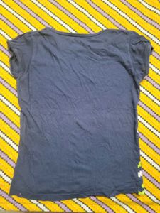 Girls Navy Butterfly T-Shirt