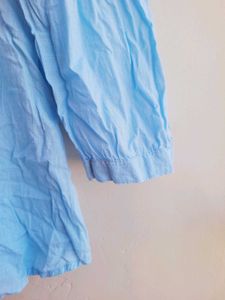 Cute Blue Tunic Top with Embroidery