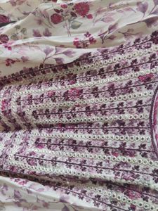 Beautiful Printed Kurta with Embellished Neckline