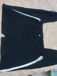 Black Joggers with Striped Side