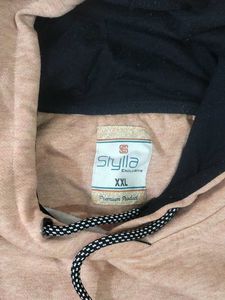 unisex Peach Hooded Sweatshirt