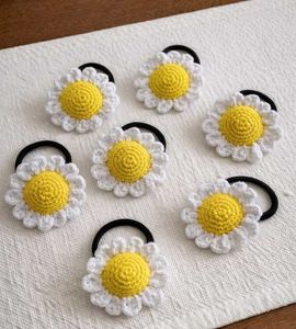 Handmade Crochet Daisy Hair Ties (Set of 3)