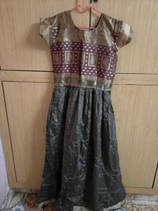 Long Flared Silk Gown