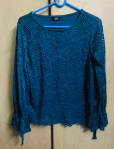 Elegant Teal Lace Top